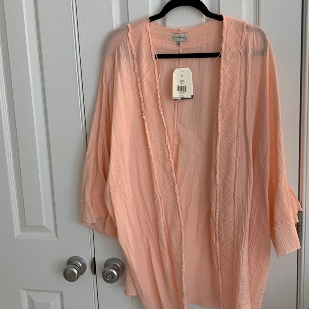 NWT Wonderly gauze cotton jacket 2X